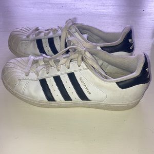 Adidas Superstars white with back stripes good condition